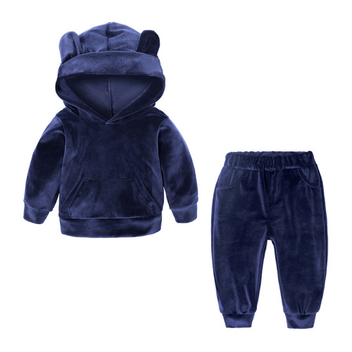 Fashion Lovely Velvet Children Casual Sport Two-piece Suit