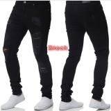 Men's Ripped Skinny Distressed Destroyed Slim Fit Stretch Biker Jeans Pants with Holes