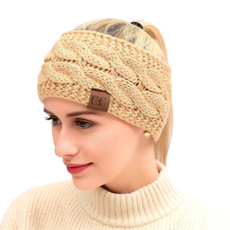 Funky Junque Cable Knit Fuzzy Lined Head Wrap Headband Ear Warmer