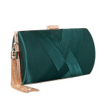 Tassel Chain Dinner Bag Silk Woven Banquet Women Handbag