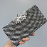Diamond-encrusted Banquet Bag Diamond Clutch Bag Square Hard Box Handbag