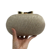 Goose Egg Dinner Bag Bowknot Leather Chain Folding Box Women Handbag