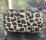 Diamond Set Banquet Bag Bow-tie Leopard Print Women Chain Handbag