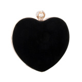 Fashionable Ultra-soft Velvet Heart-shaped Diamond Pearl Lady Hard Box Chain Bag
