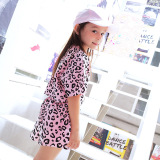Leopard Printed Girl Two Piece Dress