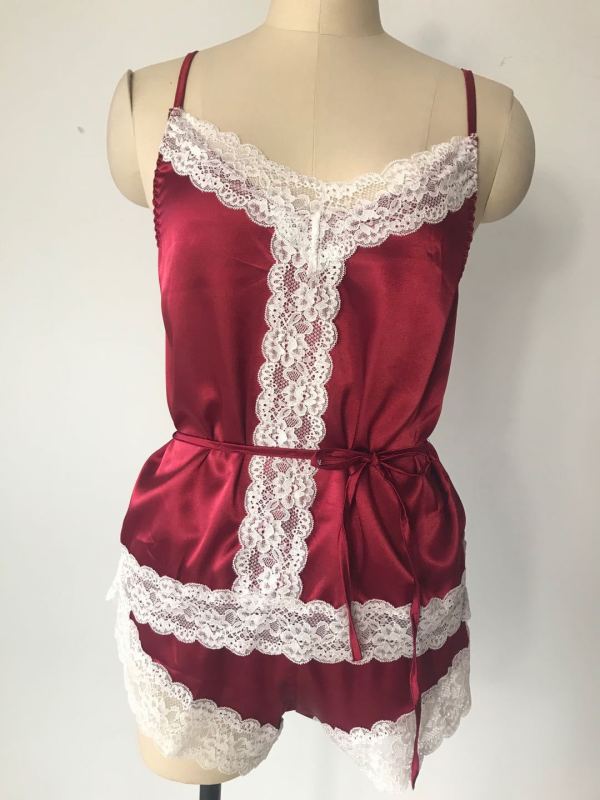 Home Red Suspenders Sexy Nightdress