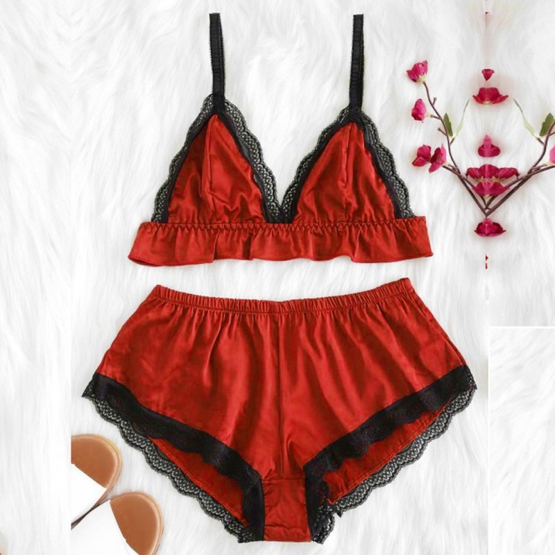 Sexy Home Smooth Sleepwear Suit