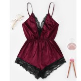 Sexy Home Smooth One Piece Set Sleepwear