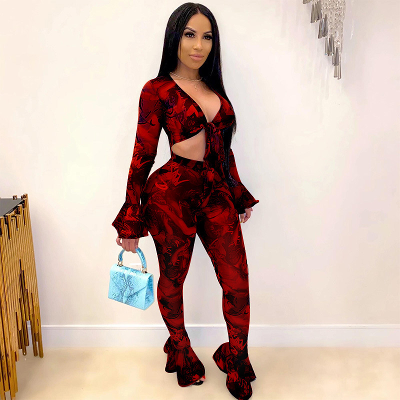 Women Printed Sexy Two pieces Outfit