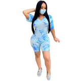 V-neck Die Tye Two Piece Set