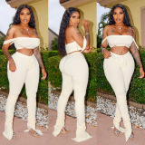 Solid-Color Hoodie Fabric Pleated Split Micro Speaker Sports Suit
