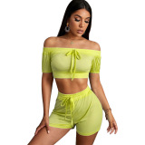 Off Shoulder Two-Piece Suit