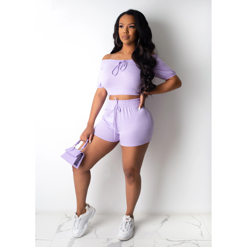Off Shoulder Two-Piece Suit