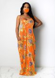 Cotton Casual Print Halter skirt