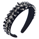 Glass Diamond Velvet Wide-Brimmed Headband