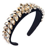 Glass Diamond Velvet Wide-Brimmed Headband