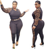 Plus Size Long Sleeve Fashion Two Piece Set