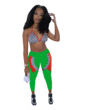 Letter Printed Tank Top Trousers  CuteTwo Piece Set