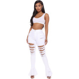 Sexy Cute Ripped Flounces Jeans