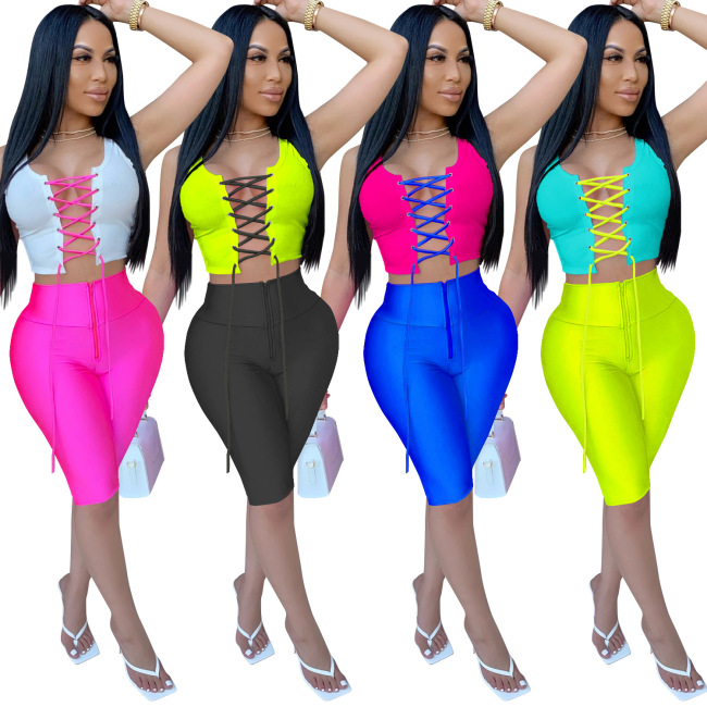 Hollow Out Sexy Short Two Piece Set