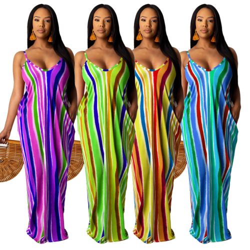 Sexy Loose Sleeveless V-neck Halter Dress
