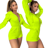 Fashion Sports Zip Hoodie Jumpsuit