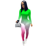 Gradient Slim Print Jumpsuit