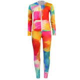 New Print Long Sleeve Two Piece Set