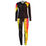 New Print Long Sleeve Two Piece Set