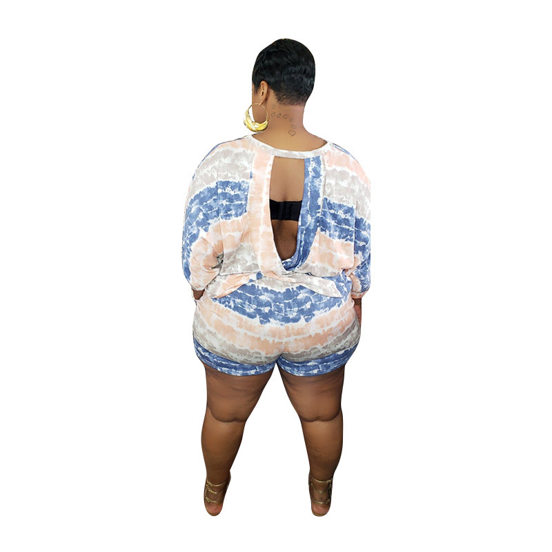 Printed Fashion Causal Short Pants Two piece Set