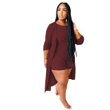 Long Sleeve Solid Color Two Piece Set