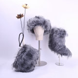 3 Piece Fashion Fur Set(Include Hat,bag,Slippers)