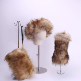 3 Piece Fashion Fur Set(Include Hat,bag,Slippers)