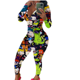 Long Sleeve Printed Comfort Jumpsuit