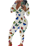 Long Sleeve Printed Comfort Jumpsuit