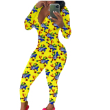 Long Sleeve Printed Comfort Jumpsuit