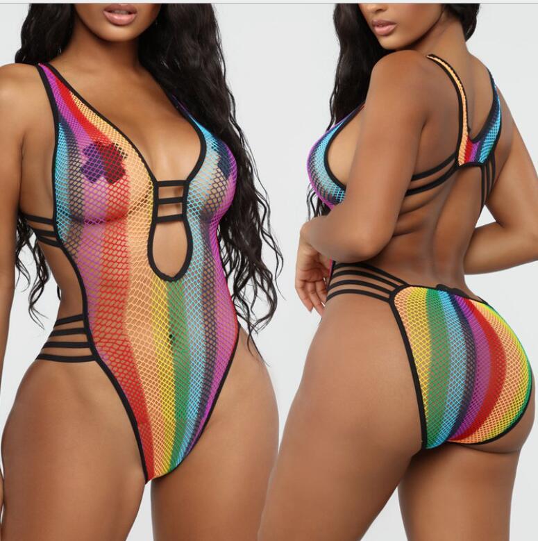 Mesh See Through Sexy Teddies Swimwear Lingerie