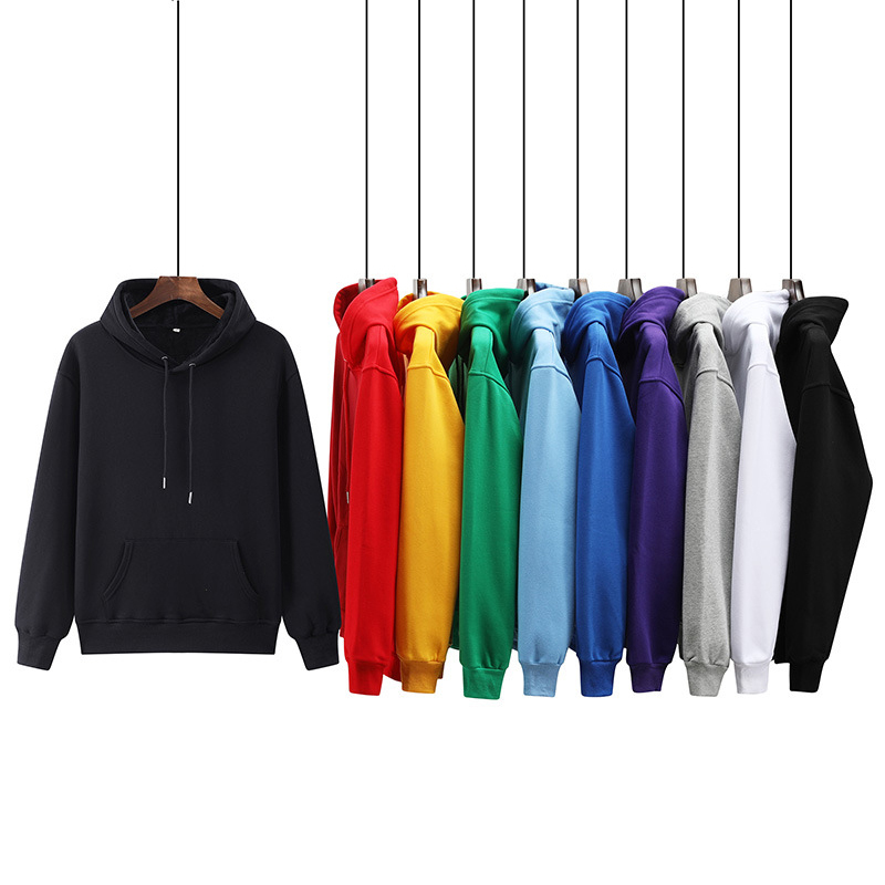 Pure Color Plus Velvet Casual Sports Hooded Sweater