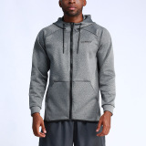 Spring and Autumn New Outdoor Hooded Sports Jacket Men's Solid Color Fitness Jacket
