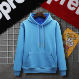 Pure Color Plus Velvet Casual Sports Hooded Sweater