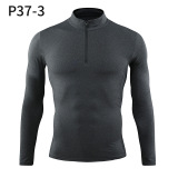 Zipper Stand-up Collar Sporty Men's T-Shirt