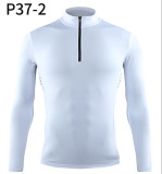 Zipper Stand-up Collar Sporty Men's T-Shirt