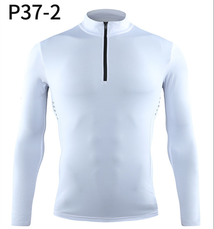 Zipper Stand-up Collar Sporty Men's T-Shirt