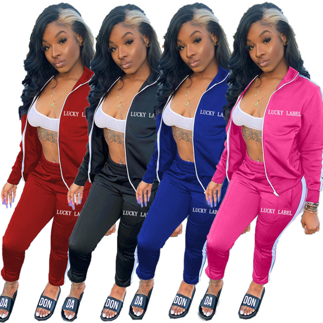 Sporty Long Sleeve Two Piece Outfits