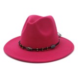 New Arrivel Grass Green Woolen Felt Fedora Hat Wide Brim Women Men Vintage Church Party Jazz Panama Hat
