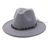 New Arrivel Grass Green Woolen Felt Fedora Hat Wide Brim Women Men Vintage Church Party Jazz Panama Hat