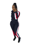 Strappy Colorblock Zipper Two Piece Set