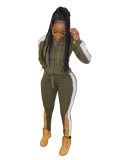 Strappy Colorblock Zipper Two Piece Set