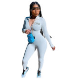 Zipper Print Jumpsuit