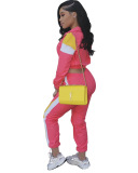 Hot Sale Colorblock Coat Sporty Set Two pieces Outfit